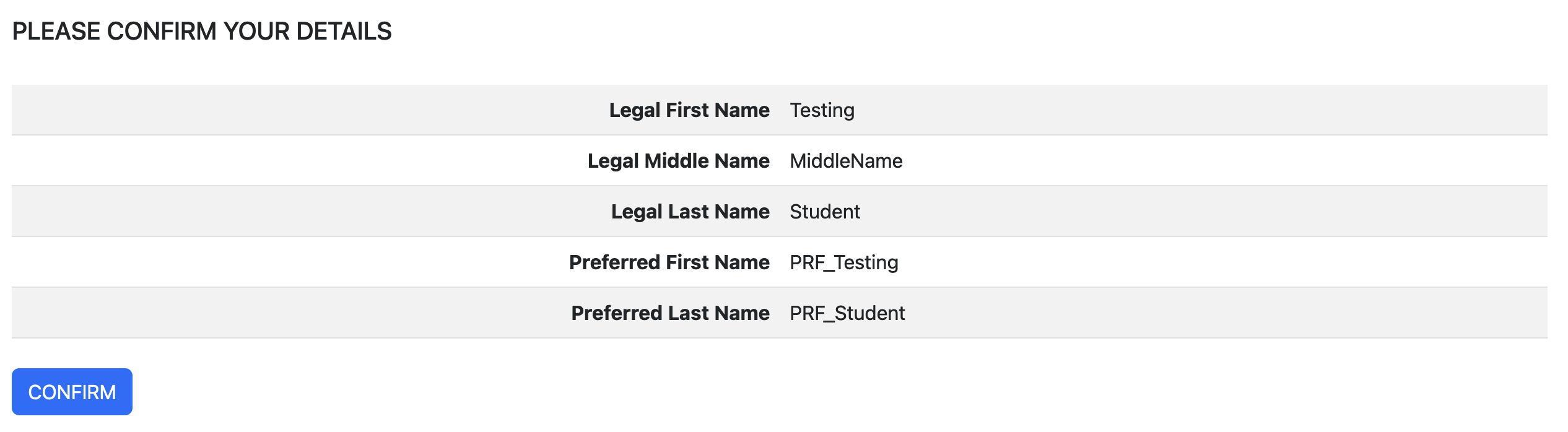 Name verification in Western ONECard